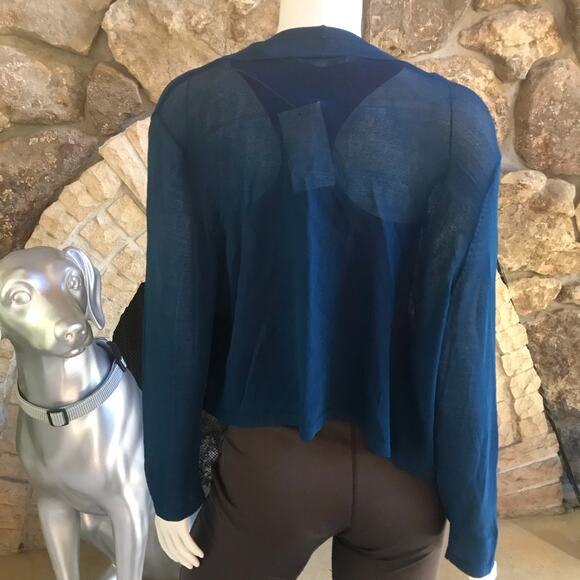 NEW Soft Surroundings Sheer Open Front Blue Cardigan Women's Size XL - Picture 2 of 6